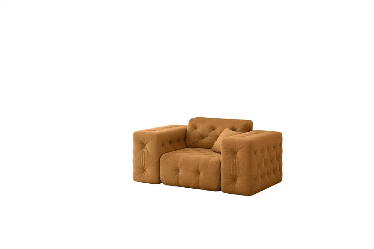 SESSEL Chantal In Moly - Orange, Holzwerkstoff/Textil (121/78/96cm) - Fun Möbel