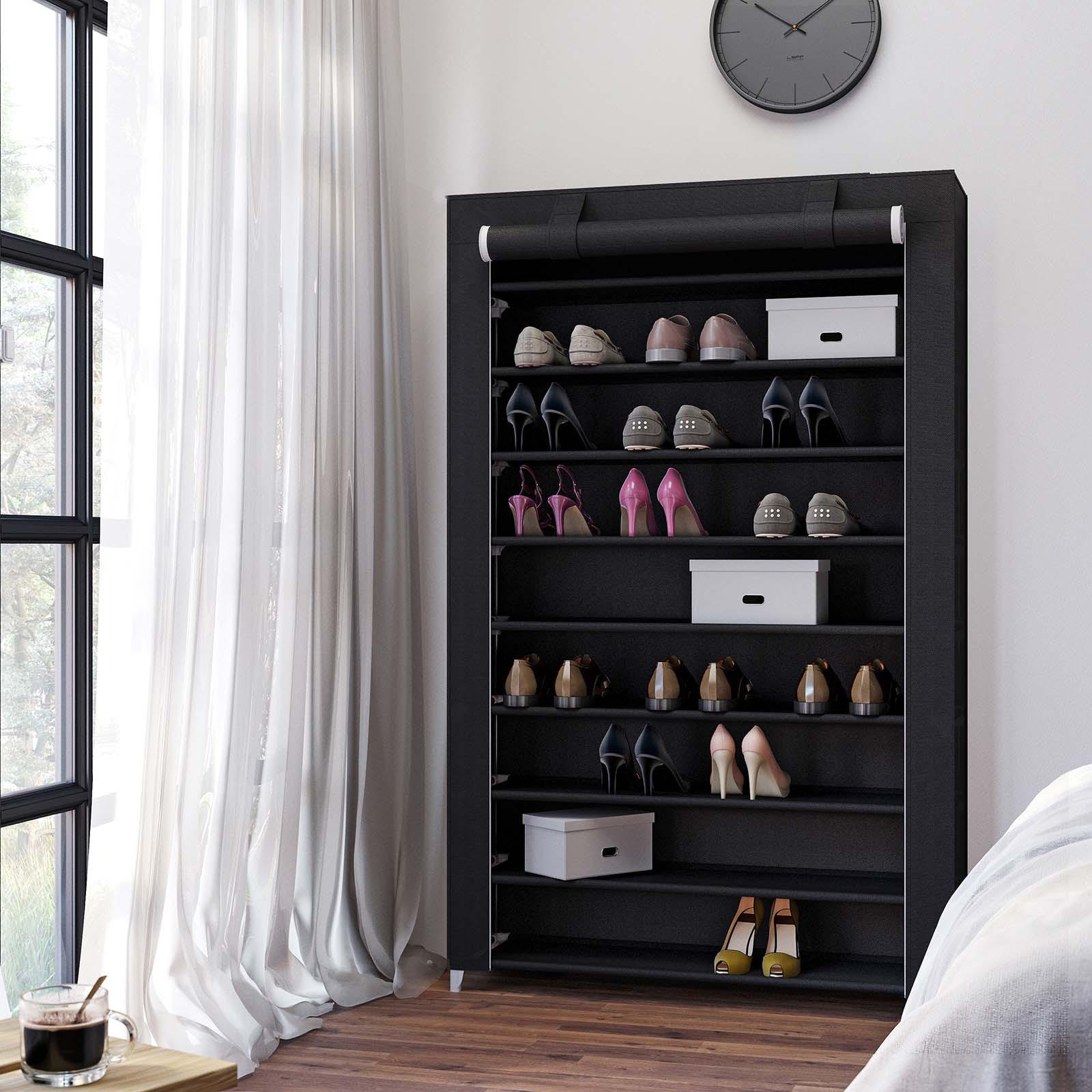 Hansiro Schuhregal Schwarz 28x162x100 cm
