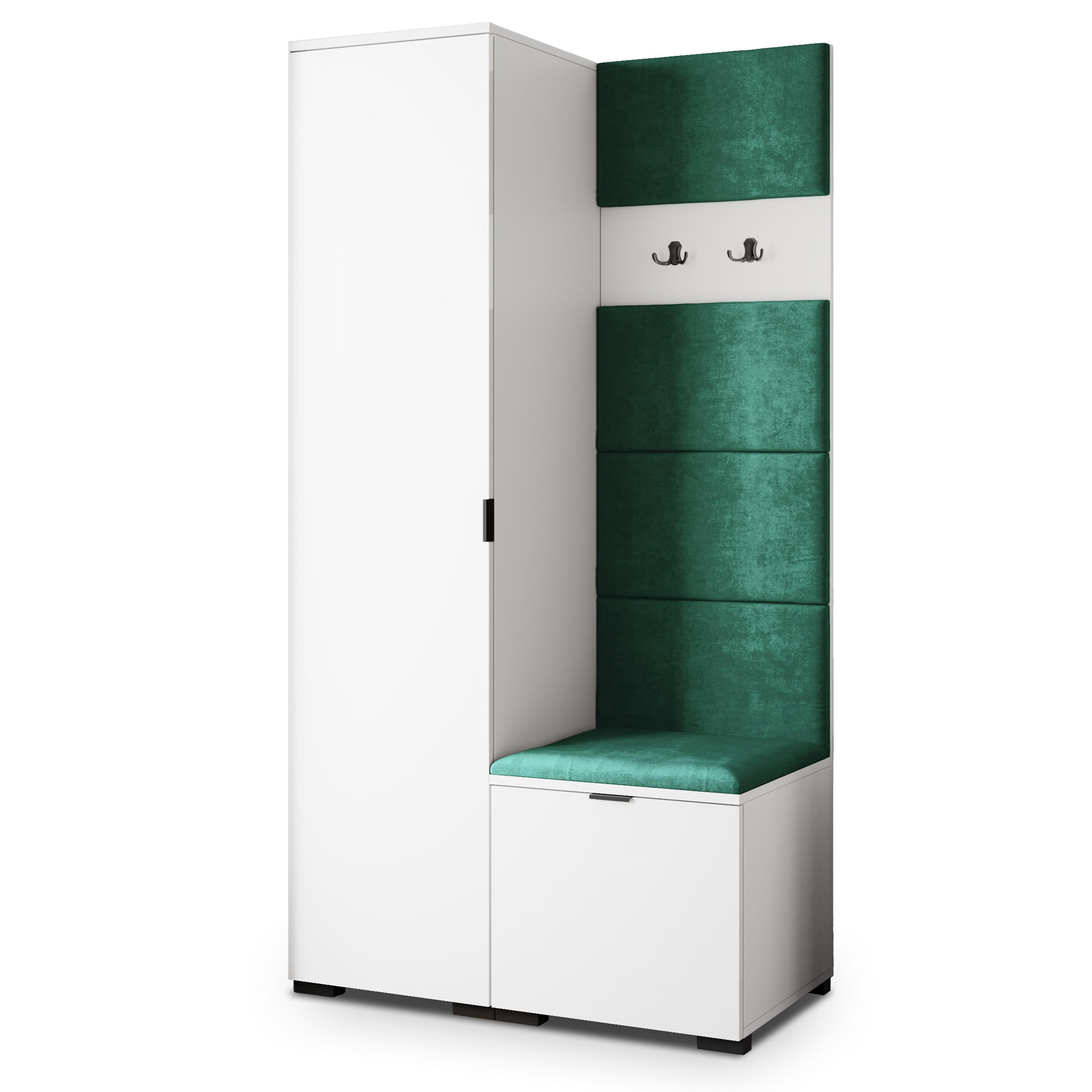 Masseno Garderobenschrank Weiß, Grün 95x181x51 cm
