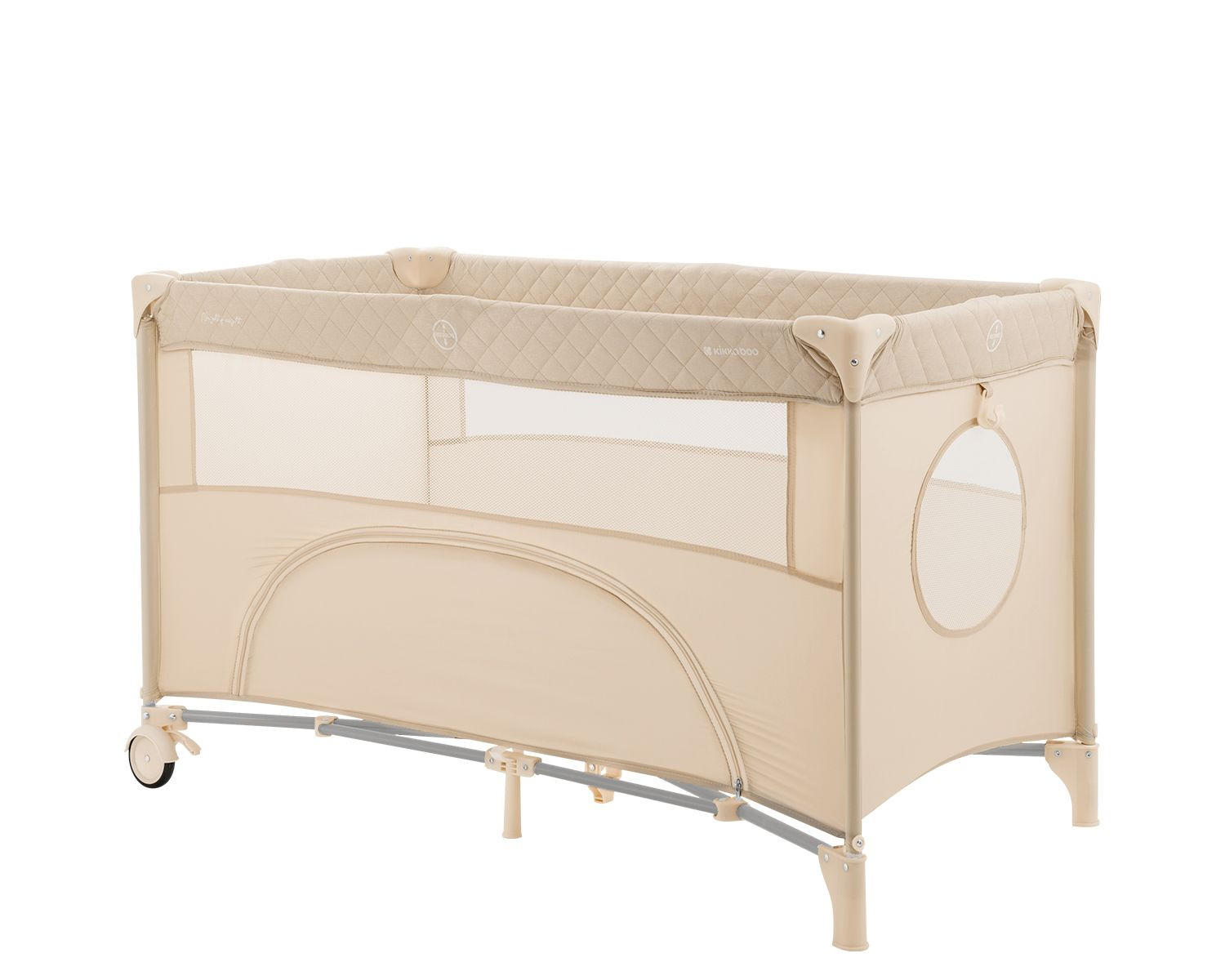 REISEBETT Nighty Night beige 2 Ebenen, Spielbogen, 2 Räder, Wickelauflage - Beige, Kunststoff (60/120cm) - Kikka boo
