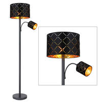 LED STEHLEUCHTE SUNNA Schwarz Gold - Schwarz, Metall (35/35/162cm) - Globo Lighting