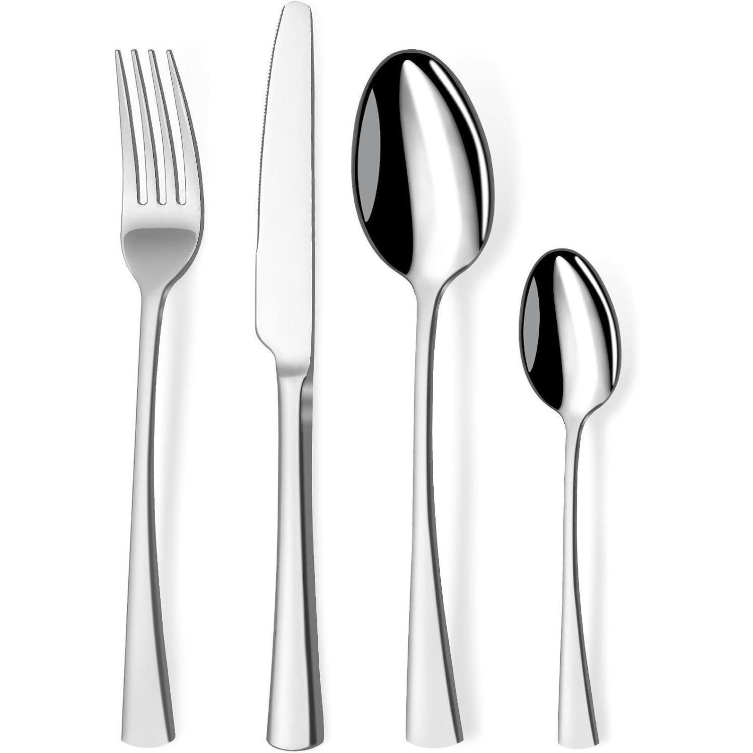 BESTECKSET 24-teilig für 6 Personen Edelstahl Silberfarben - Silberfarben, Metall