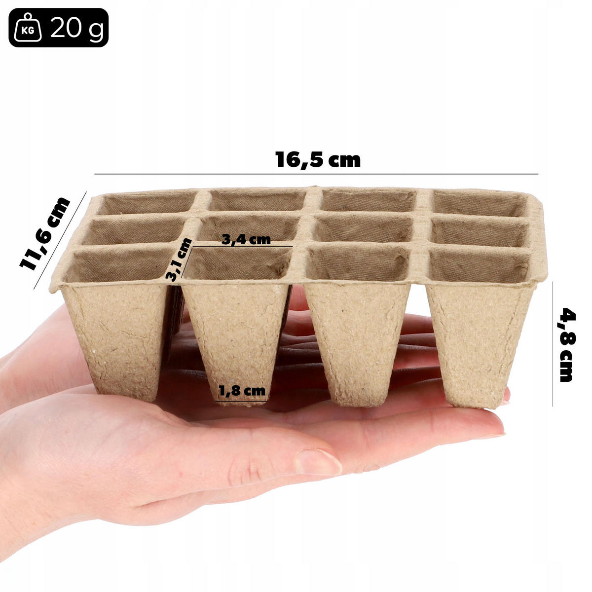 TORFTÖPFE 16 x 4cm, 12 Stk. - Naturfarben, Naturmaterialien - KADAX