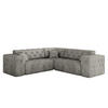 CORNER LUX, Gesteppt, Stoff Whisper, Silber - Silberfarben, Holz/Textil (246/246cm) - Kaiser Möbel
