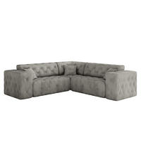 CORNER LUX, Gesteppt, Stoff Whisper, Silber - Silberfarben, Holz/Textil (246/246cm) - Kaiser Möbel