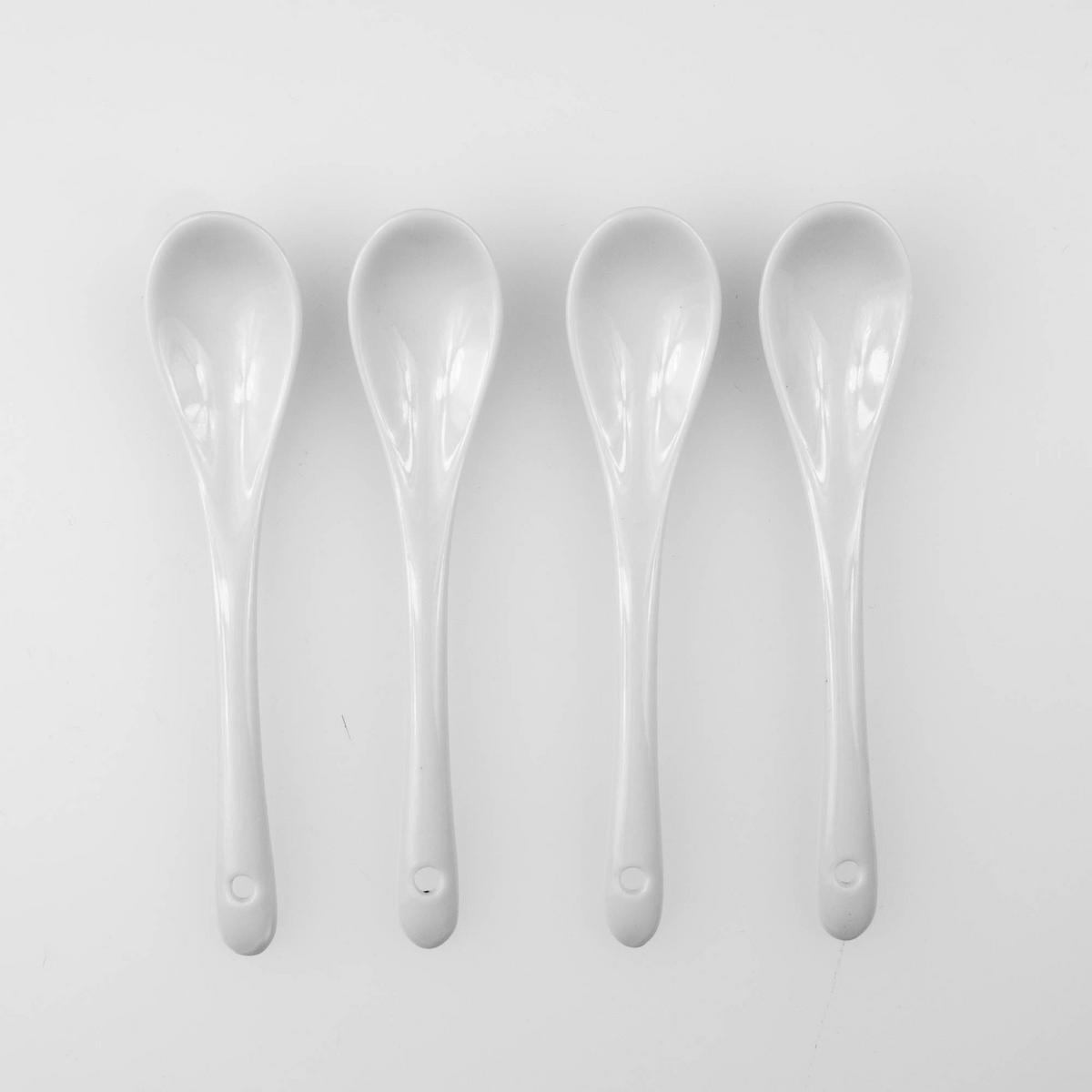EIERBECHER-SET mit Löffeln Weiß 5,2/5,2/6 cm - Weiß, Keramik (5.2/6/5.2cm) - Excellent Houseware