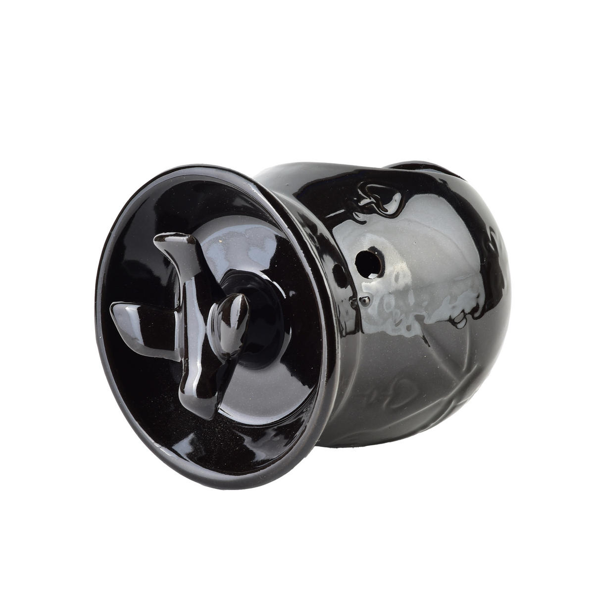 DUFTLAMPE Basic Schwarz 8/5/9 cm Keramik - Schwarz, Keramik (9cm) - Mondex