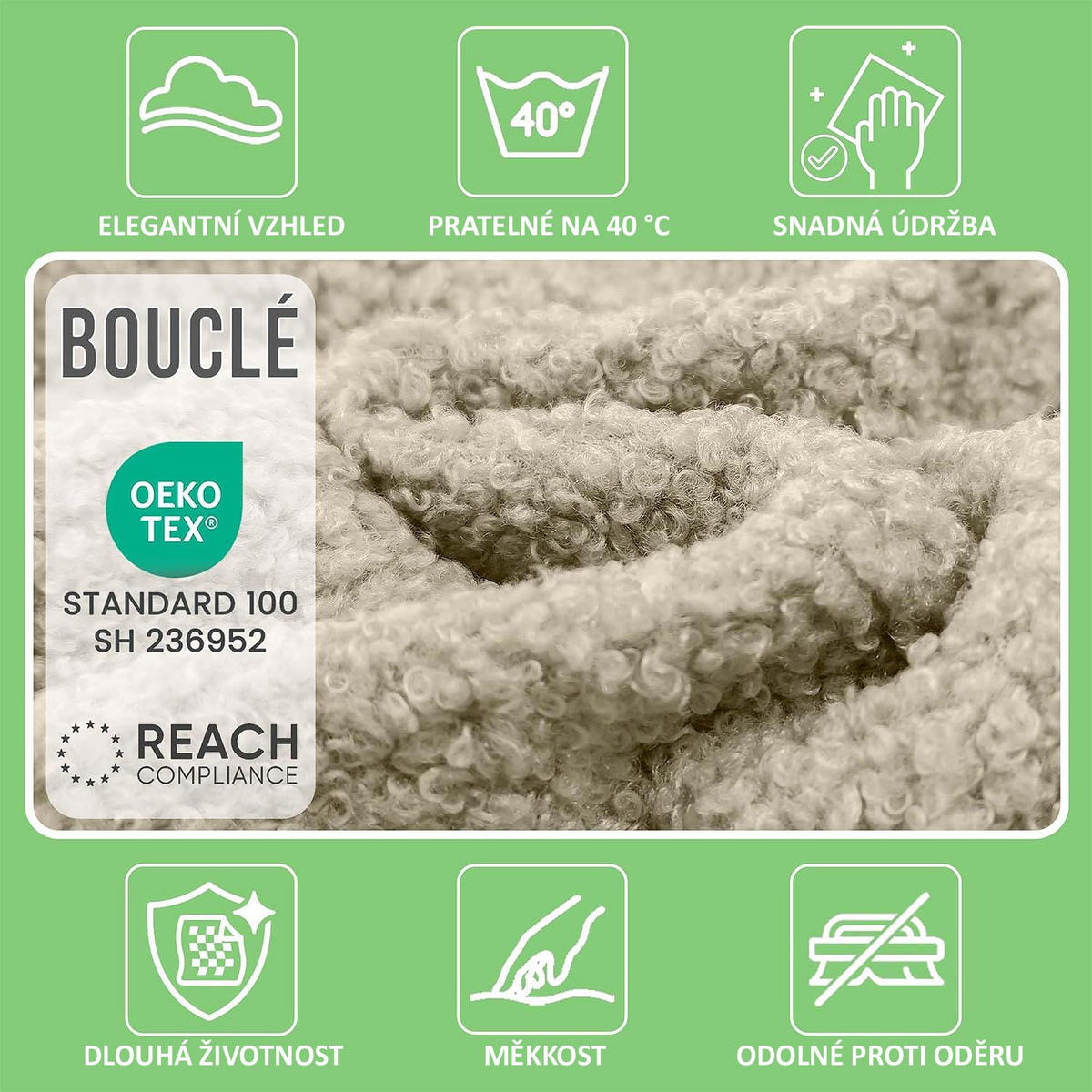 SITZSACK FÜR KINDER Dino 75/75/55 cm, weicher Bouclé 315 g/m², abnehmbarer Bezug, Toasted Almond - Beige, Textil (75/55/75cm) - Dreamroots