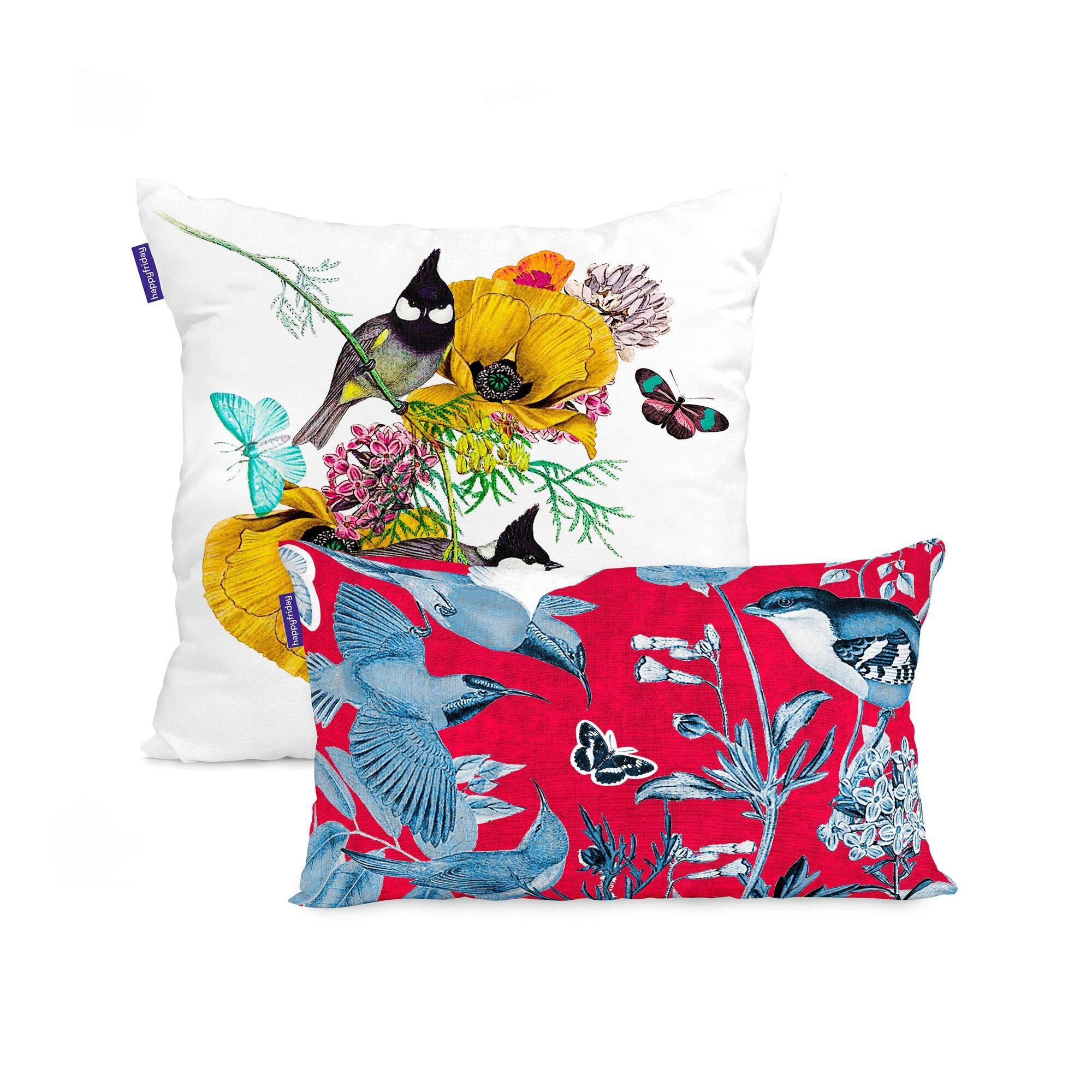 KISSENBEZUG birds of paradise 50x50 + 50x30 cm mehrfarbig - Multicolor, Textil (50/50cm) - Happy Friday