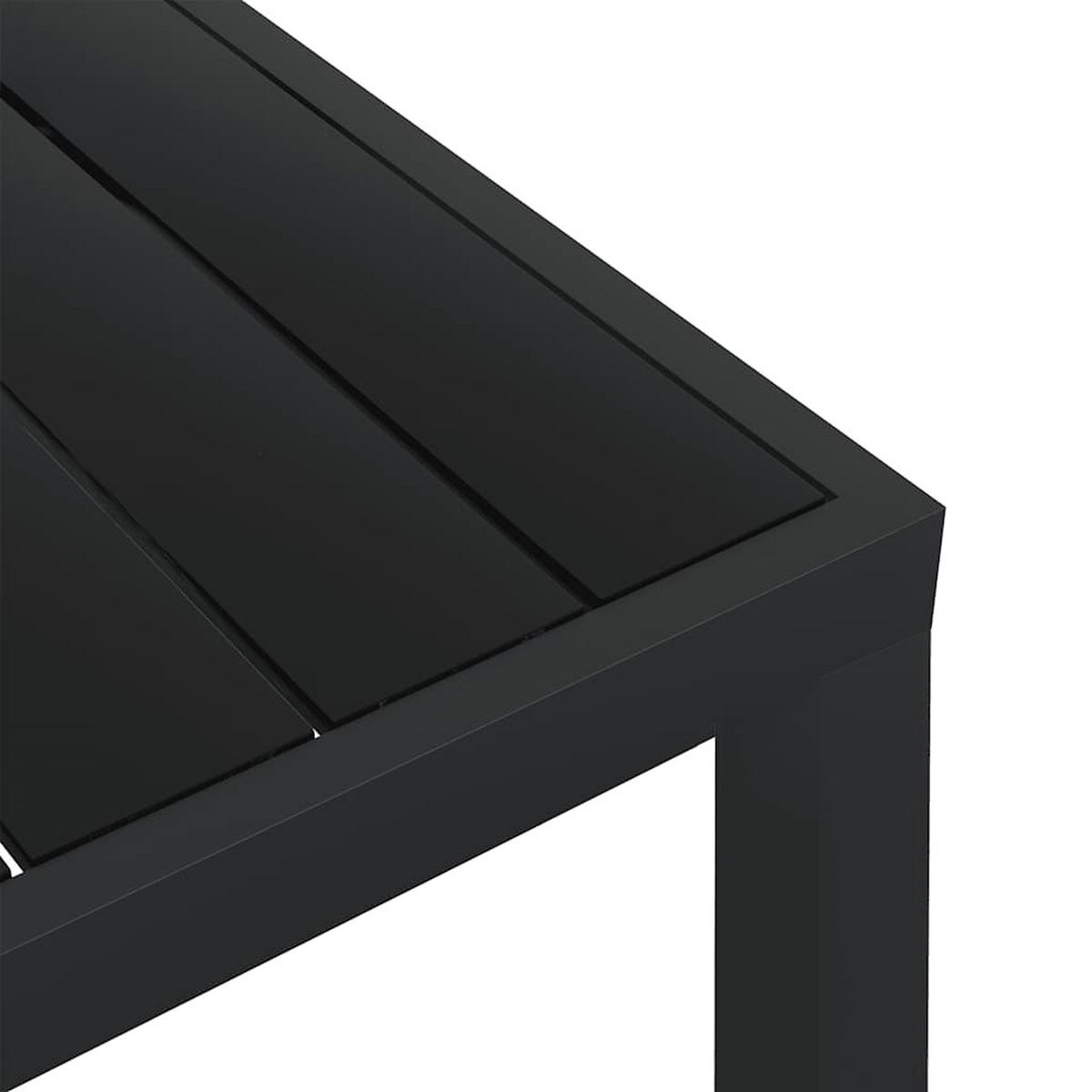 GARTENTISCH Schwarz 80/80/74 Cm Aluminium Und Wpc - Schwarz, Holzwerkstoff (80/80/74cm) - vidaXL