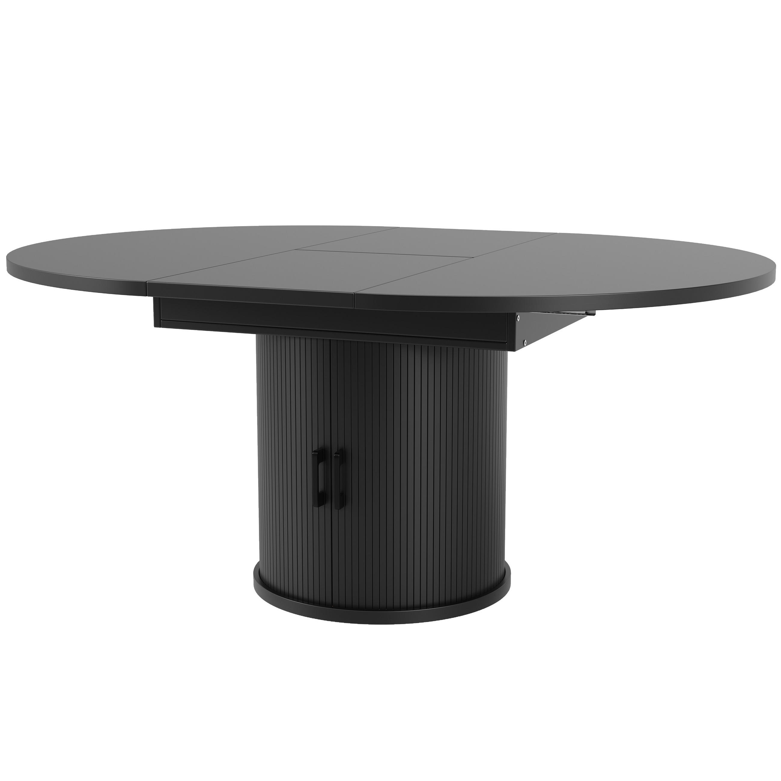 ESSTISCH ausziehbar 118-158/118/76,8 cm mit Stauraum DE-39713 Schwarz - Schwarz, Holzwerkstoff (118/118/76.8cm) - ComfortXL