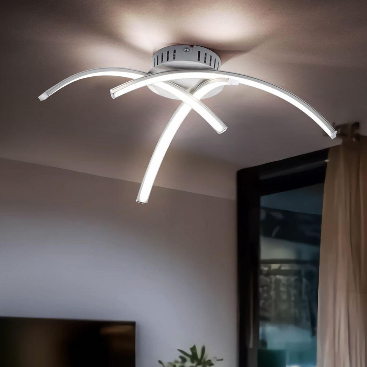 LED DECKENLEUCHTE Valerie Silber Metall - Silberfarben, Metall (40/40/16cm)