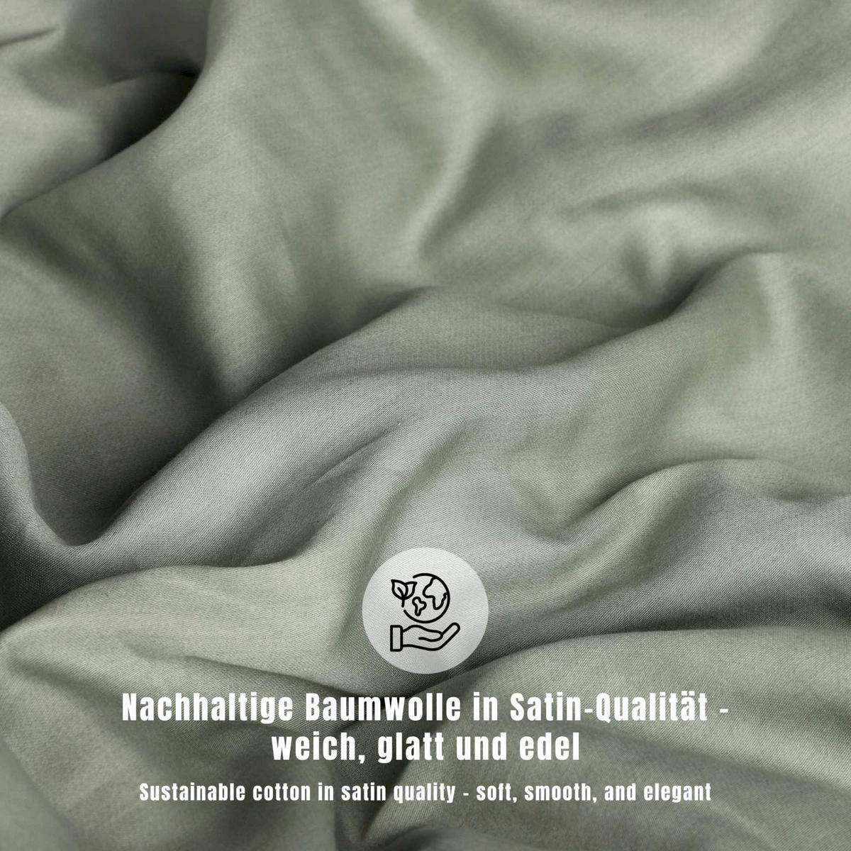 SATIN BETTWÄSCHE PLAIN - Grün, Textil (140/200cm) - Schöner Wohnen