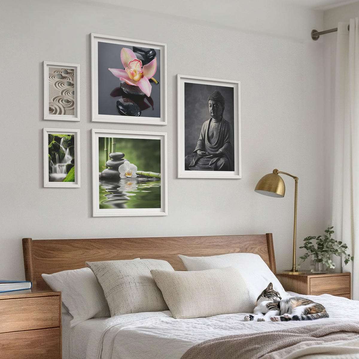 WANDBILDER 5er-Set - 50x50 cm & 20x30 cm & 40x60 cm Weißer Rahmen - Red Accents London - Weiß, Kunststoff (40/60cm) - ArtPrintCave