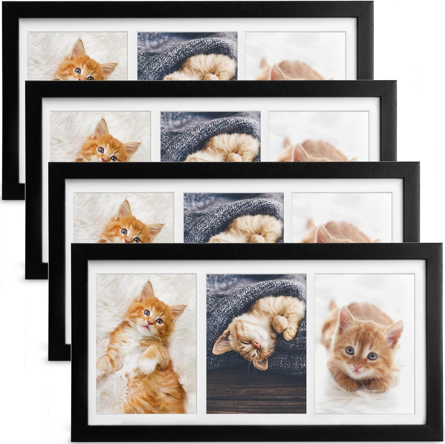 BILDERRAHMEN Galeria 10x15cm Schwarz (4tlg) - Schwarz, Holzwerkstoff (20/2/37cm) - BoMoe