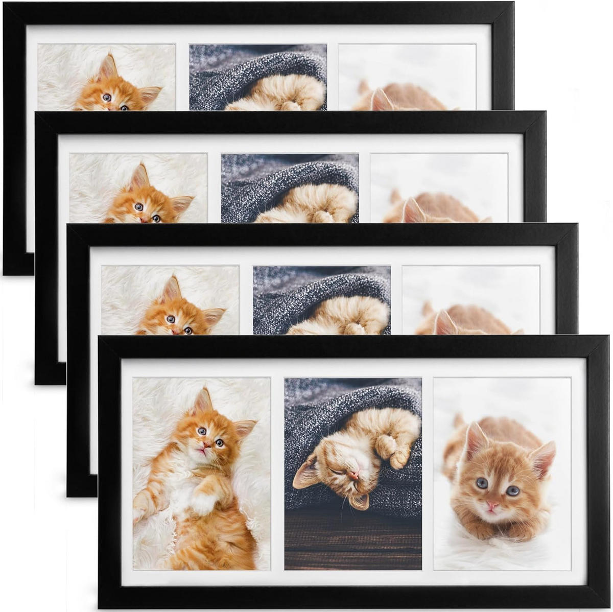 BILDERRAHMEN Galeria 10x15cm Schwarz (4tlg) - Schwarz, Holzwerkstoff (20/2/37cm) - BoMoe
