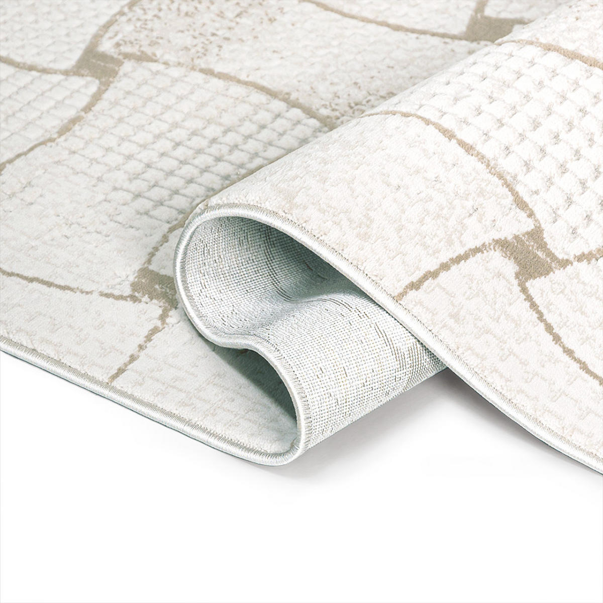 TEPPICH Alin Mimbre Mazovia 120x170cm Beige Creme Abstrakt Kurzflor - Beige, Textil (120/170cm) - Mazovia