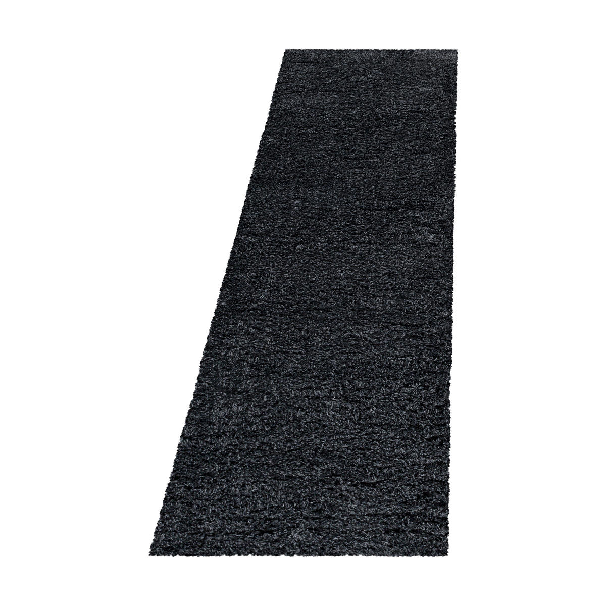 TEPPICH Hochflor Shaggy Uni Style Polypropylen Wohnzimmer Anthrazit Läufer 80x250 - Anthrazit, Textil (80/250cm) - KADIMA DESIGN