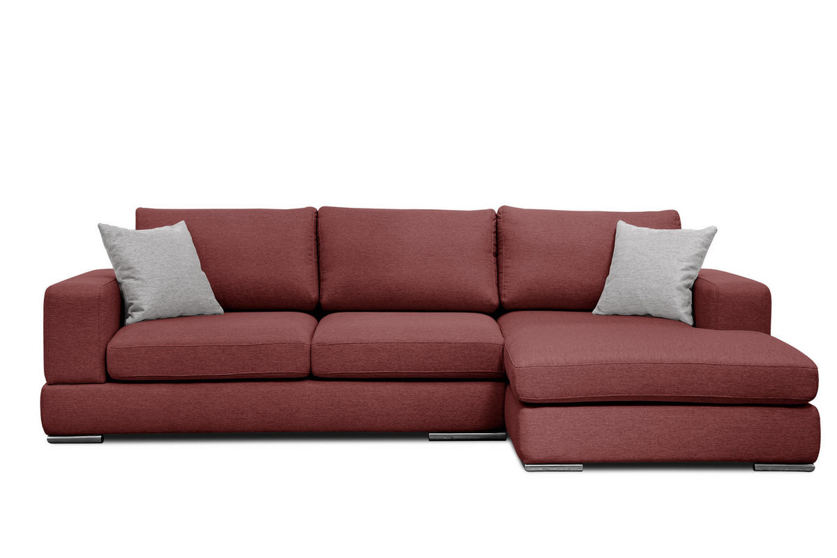 ECKSOFA OTTO 4-Sitzer, bordeaux - Bordeaux, Holzwerkstoff/Textil (279/159cm) - Courtois Laville