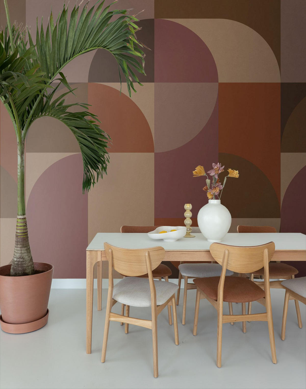 FOTOTAPETE Kreise im Bauhaus-Stil 2.5 x 2.79 m - Multicolor, Papier (250/279cm) - ESTAhome