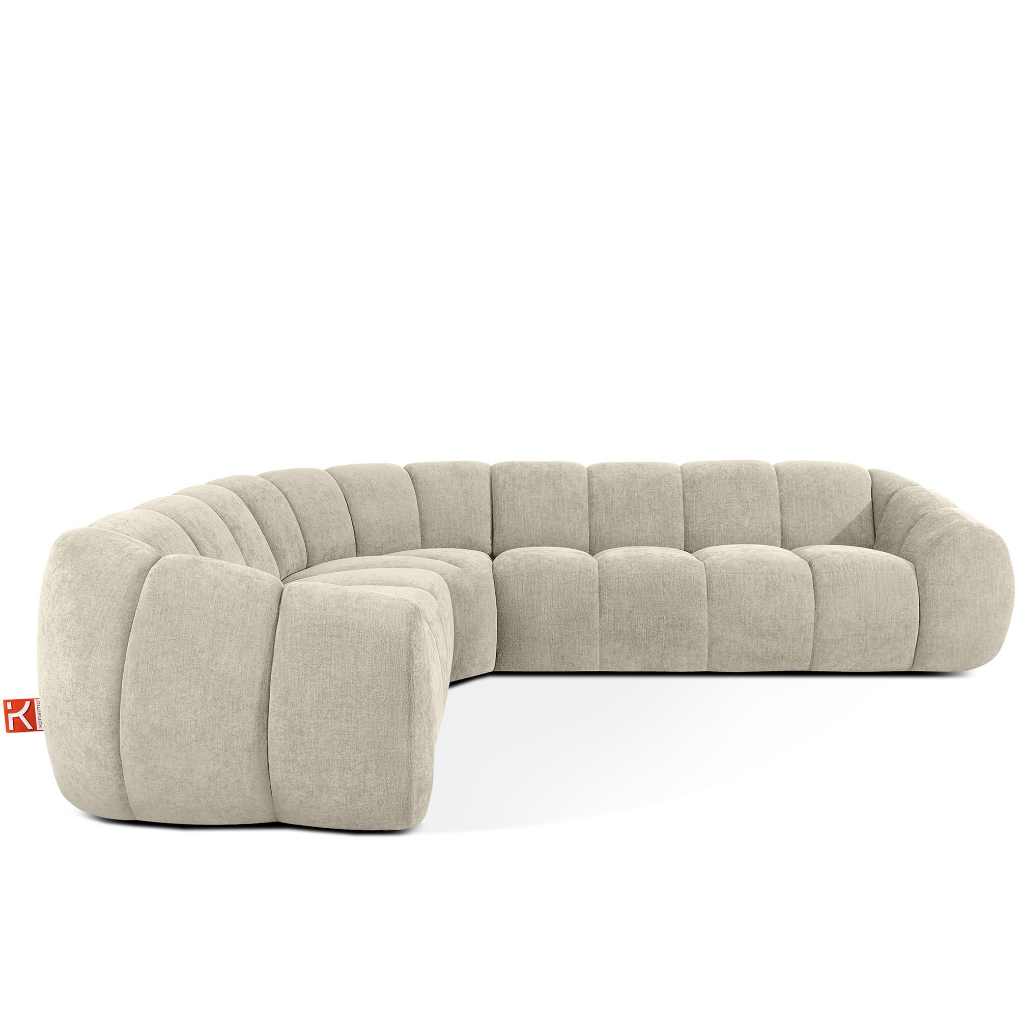 ECKSOFA LINKS FLAVA, Ecru - Ecru, Holz/Holzwerkstoff (310/270cm) - KONSIMO®