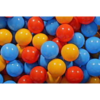BÄLLE für Bällebad, Spielbälle, Plastikbälle für Kinder Set 50 pcs.: Orange/Gelb/Blau - Orange, Textil (7/7/7cm) - MeowBaby