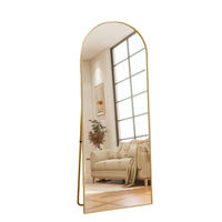 STANDSPIEGEL 164x54 cm Bogenform Goldfarben Wandmontage & Freistehend - Goldfarben, Glas (2/164/54cm) - SHOPENTRA