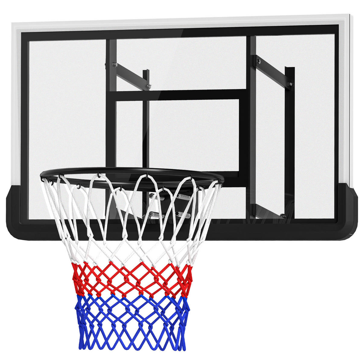 BASKETBALLKORB DE-10354 wandmontiert, gefederter Korb Schwarz - Schwarz, Metall (28/110cm) - ComfortXL