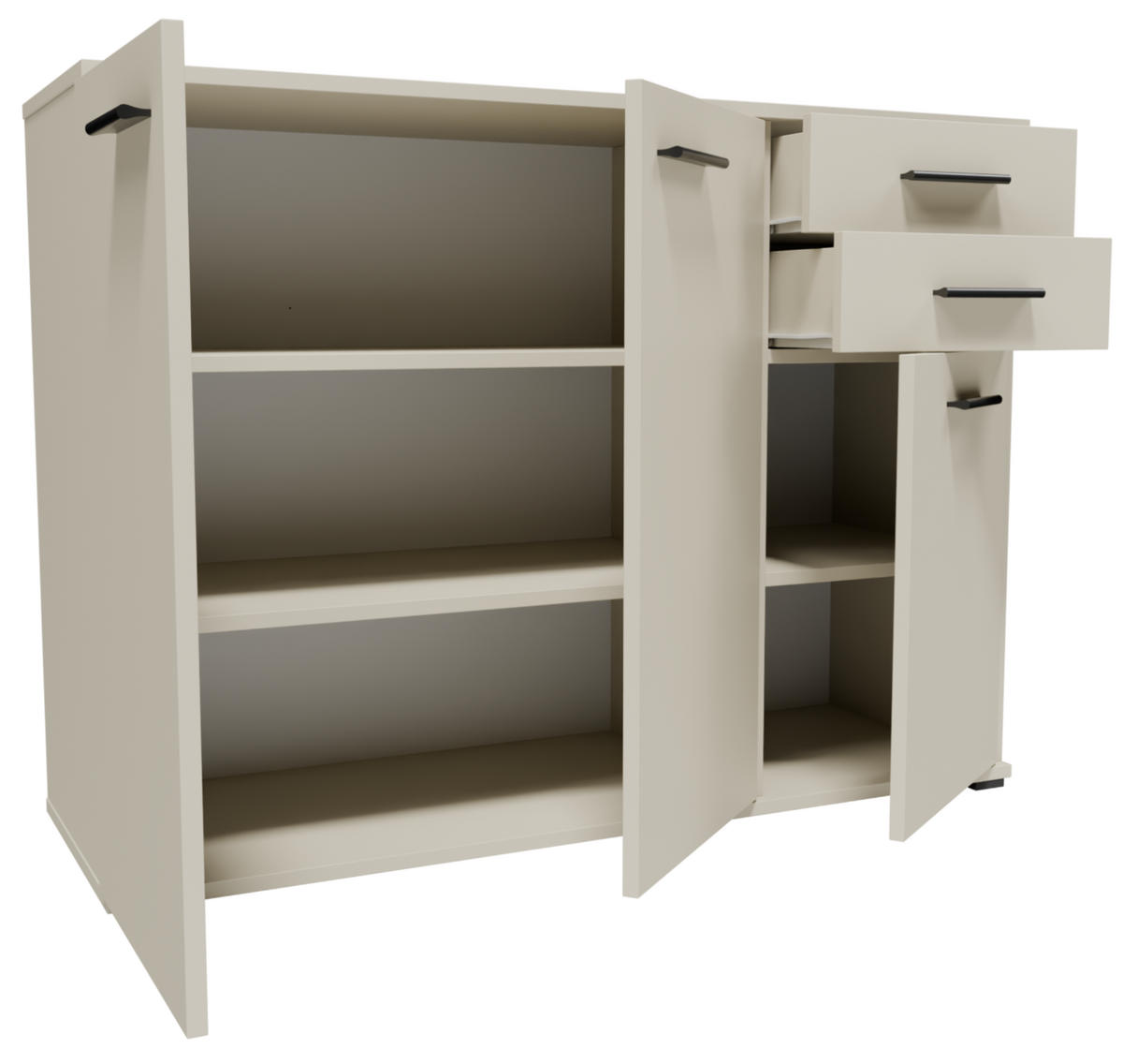 KOMMODE CR3-KD3 Kaschmir 103,4/34/73,5 cm - Kaschmir, Holzwerkstoff (103.4/73.5/34cm)