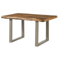 BAUMTISCH Mango 160x90x77 natur lackiert / U-Beine silber mattFREEFORM 5 - Naturfarben, Holz (160/90/77cm) - Massivmoebel24