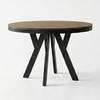 ESSTISCH Runder Ausziehbarer PERO 90/190 mit einem Ring-Gestell, Franklin Nuss / Schwarz - Dunkelbraun/Schwarz, Holz (190/90/77cm) - Dekori_Interiors