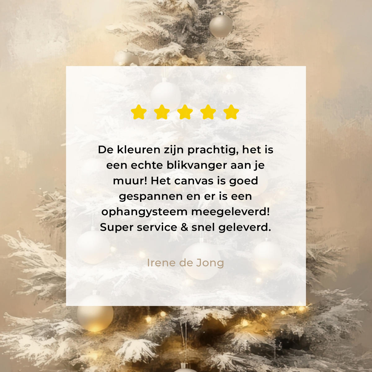 LEINWANDBILD Weihnachten - Weihnachtsbaum - Schnee - Kunst Wandbild 40x30 cm - Champagner, Textil (40/30cm) - MuchoWow