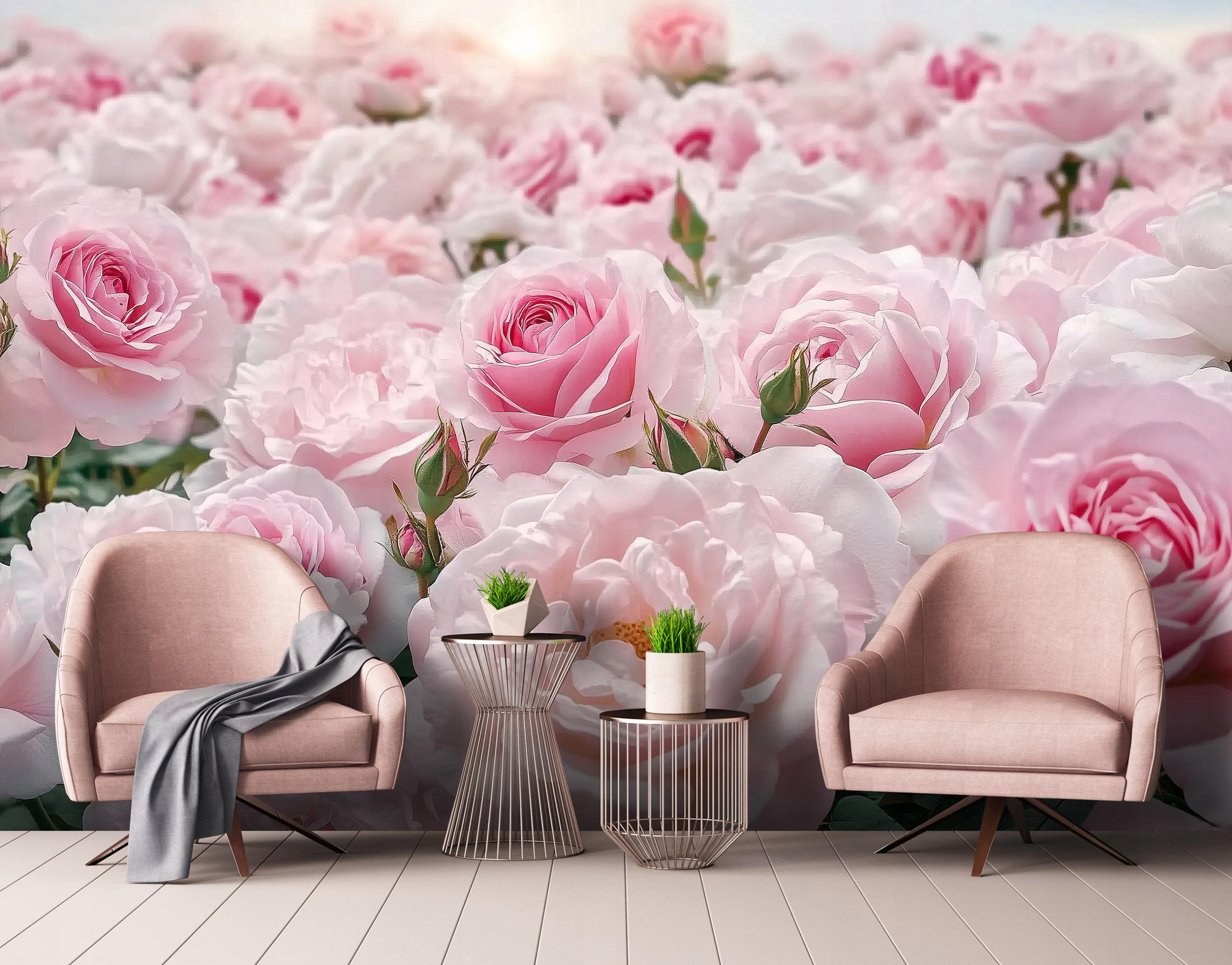 FOTOTAPETE Blumen Rosen Wohnzimmer Vlies Tapete 150x105 - Multicolor, Papier (150/105cm) - Wallarena