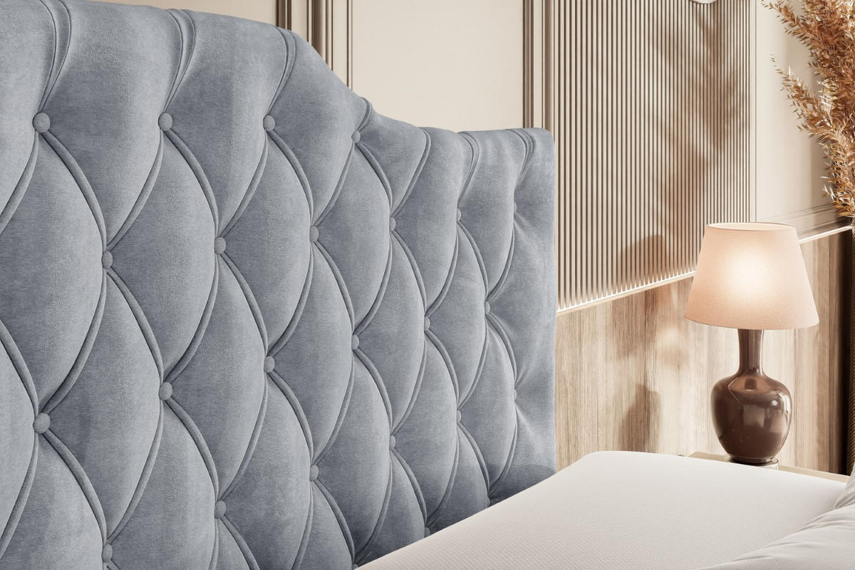 BOXSPRINGBETT VILA-1 KING - 180x200 - H3/H4 - Grau - Grau, Holzwerkstoff (180/200cm) - ALTDECOR