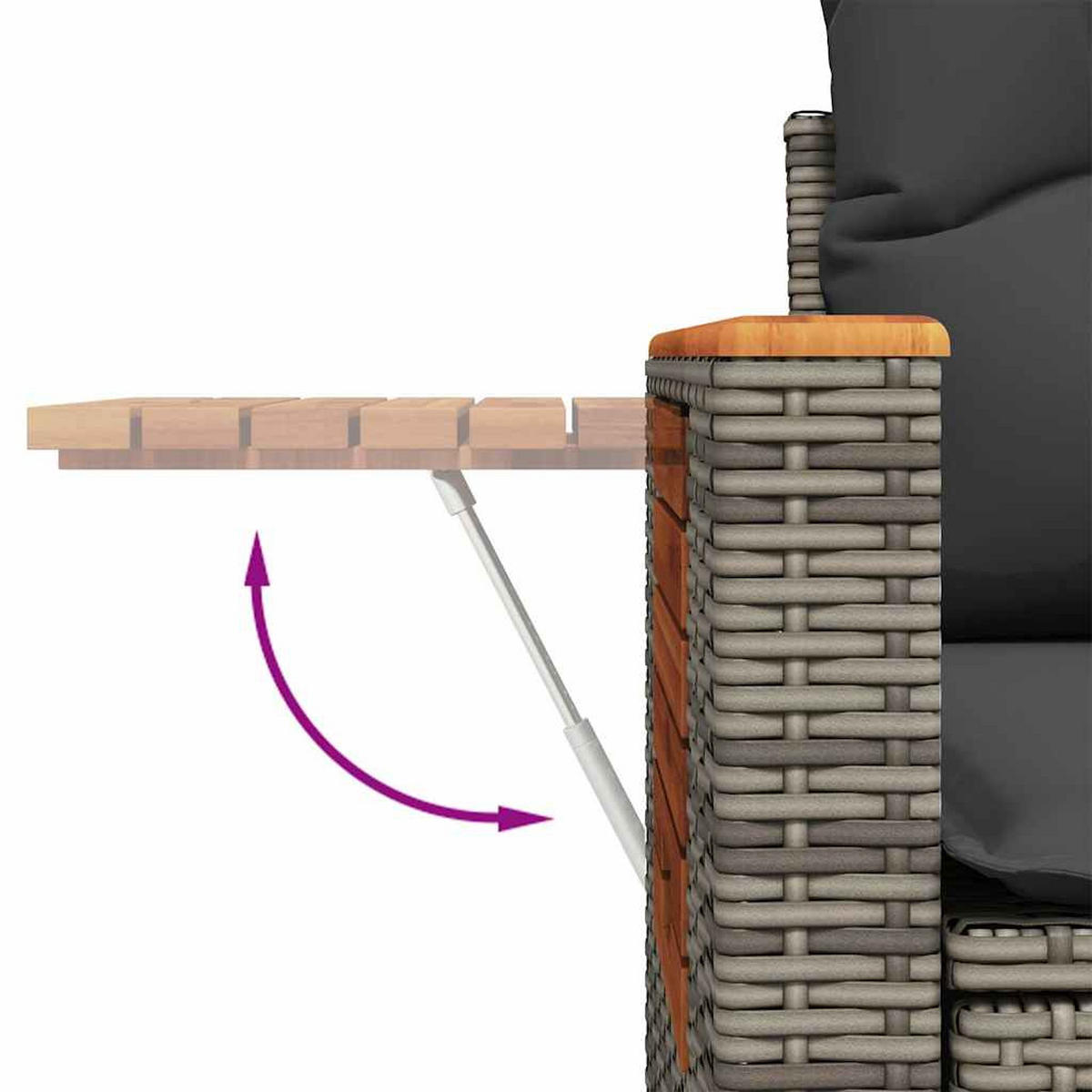 GARTEN-SOFAGARNITUR 4-TLG. Mit Kissen Grau Poly Rattan - Grau, Kunststoff - vidaXL