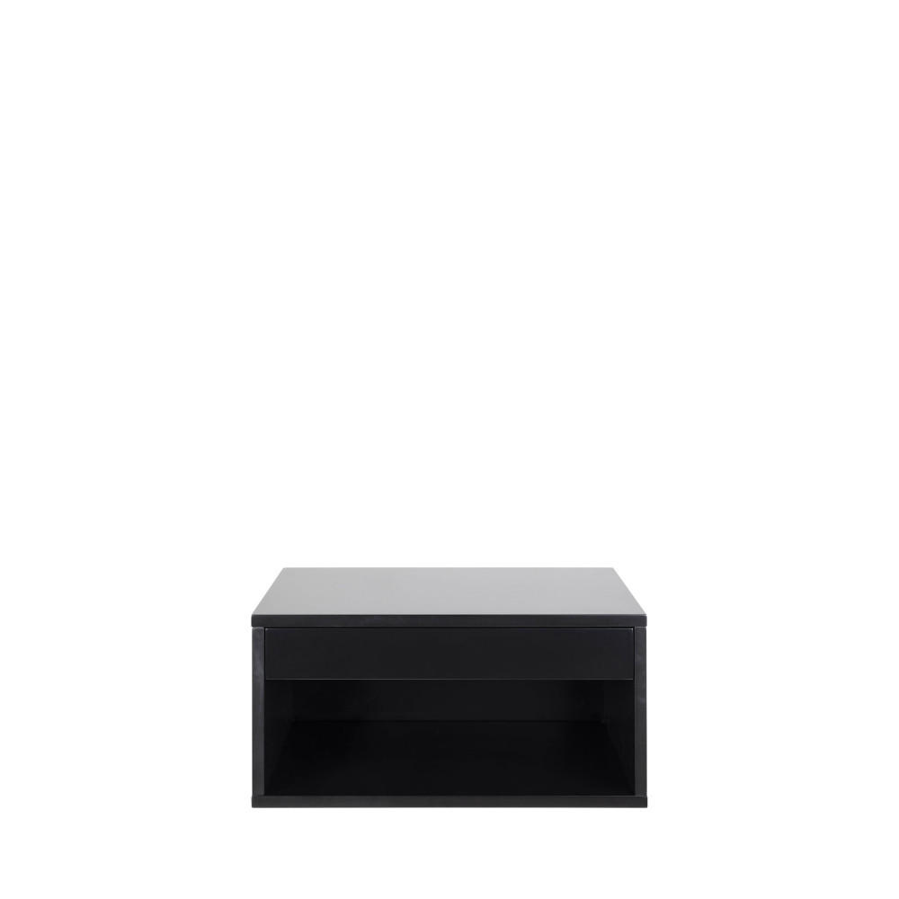 WAND-NACHTTISCH mit 1 Fach und 1 Schublade aus Holz - MANO - Schwarz - Schwarz, Holz (50/24/35cm) - Drawer