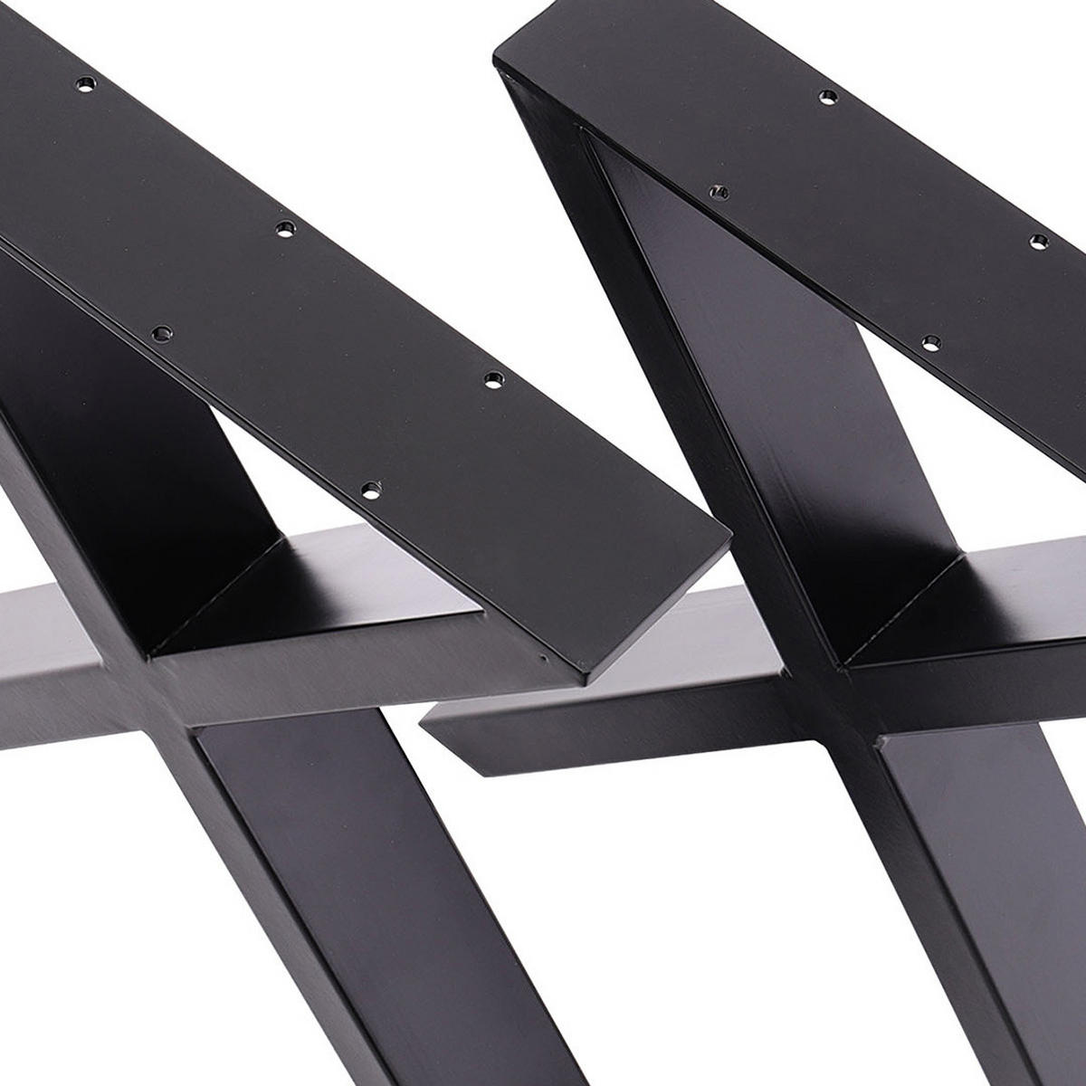 TISCHBEINE 2-tlg Set X-förmige aus Eisen in Schwarz 71-cm hohe 50 x 7 x 71 cm - Schwarz, Metall (50/71/7cm) - Livingandhome