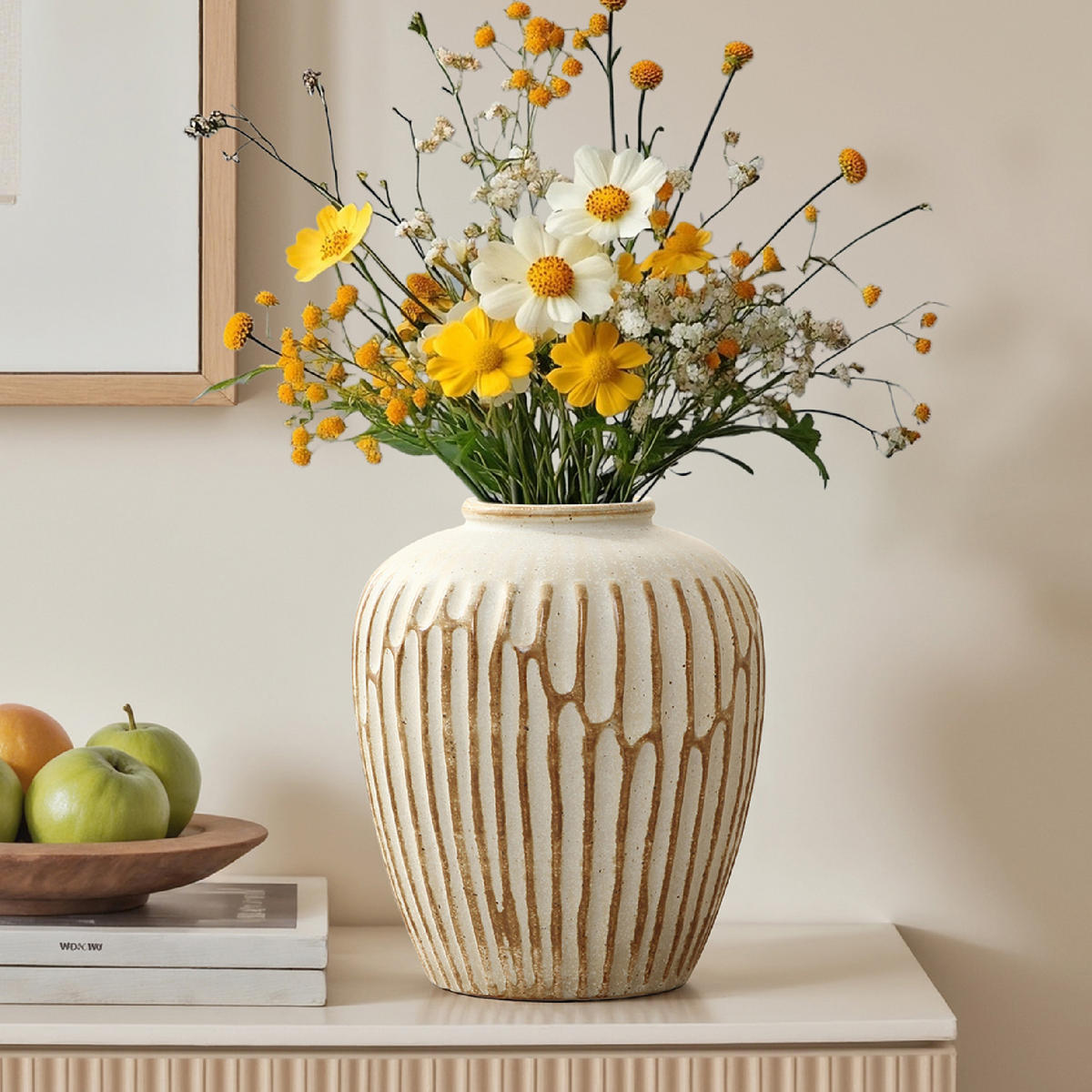 CERAMIC vase vintage look,beige,H 23.5cm - Beige, Keramik (23.5cm) - Hometopia