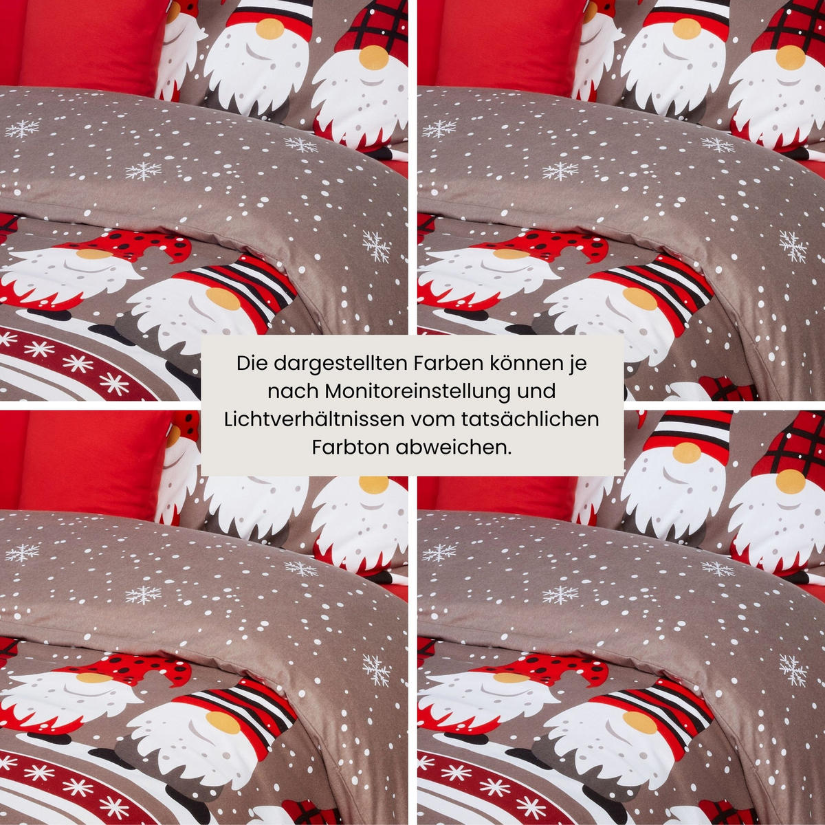 BETTWÄSCHESET Wichtel - Feinbiber - 2-teilig - 155x220 cm - Grau - Grau, Textil (155/220cm) - SCHIESSER
