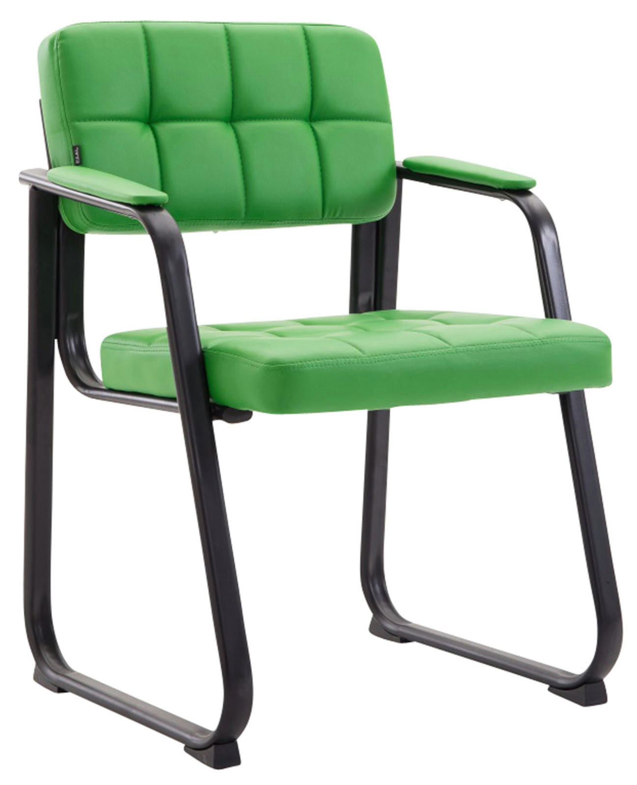 BESUCHERSTÜHLE Canam - 2er Set Kunstleder grün - Schwarz/Grün, Textil/Metall (59/84/58cm) - TPFLiving