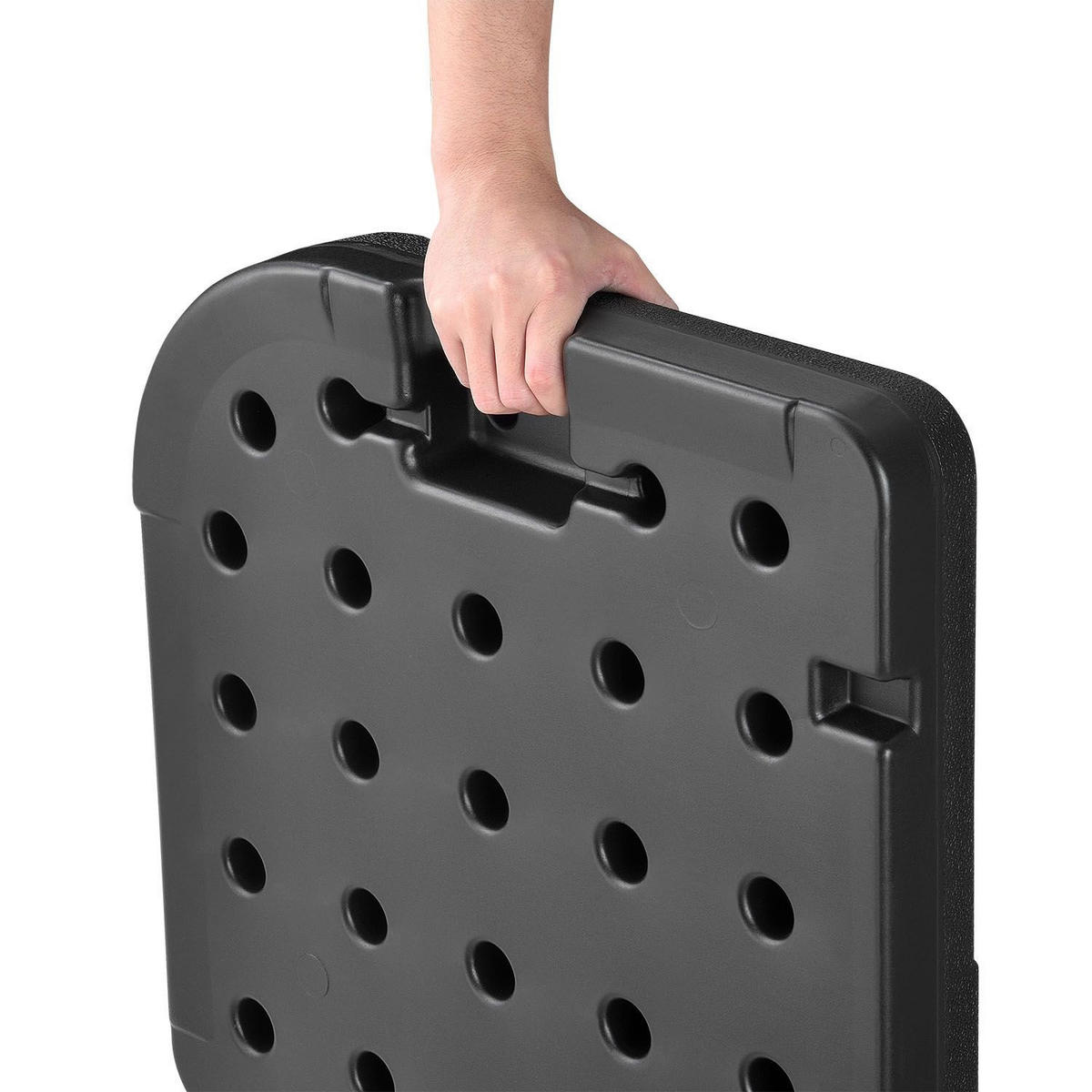 SCHIRMGEWICHT Quad 4 befüllbare Gewichte schwarz - Schwarz, Kunststoff (50/7.5/50cm) - Juskys