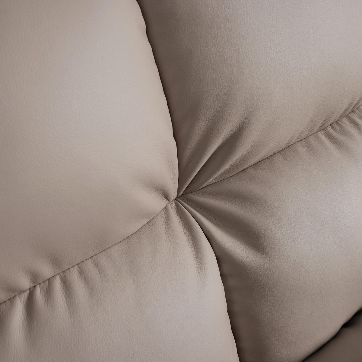 SESSEL Eleina Taupe Lederlook - Taupe, Metall (82/71/70cm)