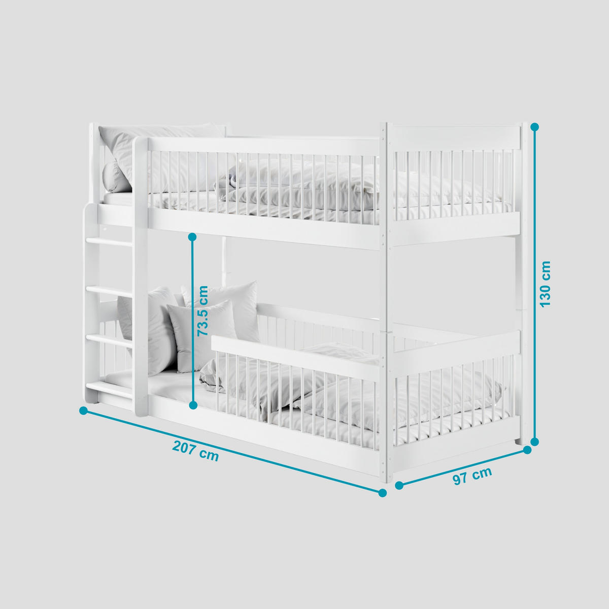 ETAGENBETT 90x200 cm in Weiß - Weiß, Holz (90/200cm) - Kids Collective