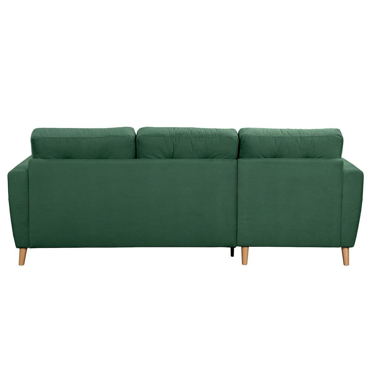 ECKSOFA mit Longchair - Waldgrün/Braun, Holz/Textil (223/148cm) - home24