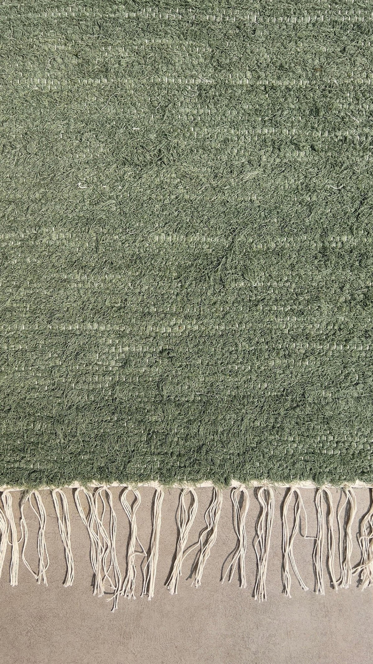 TEPPICH aus recycelter Baumwolle handgewebt grün - Grün, Naturmaterialien (120/170cm) - AFK Living