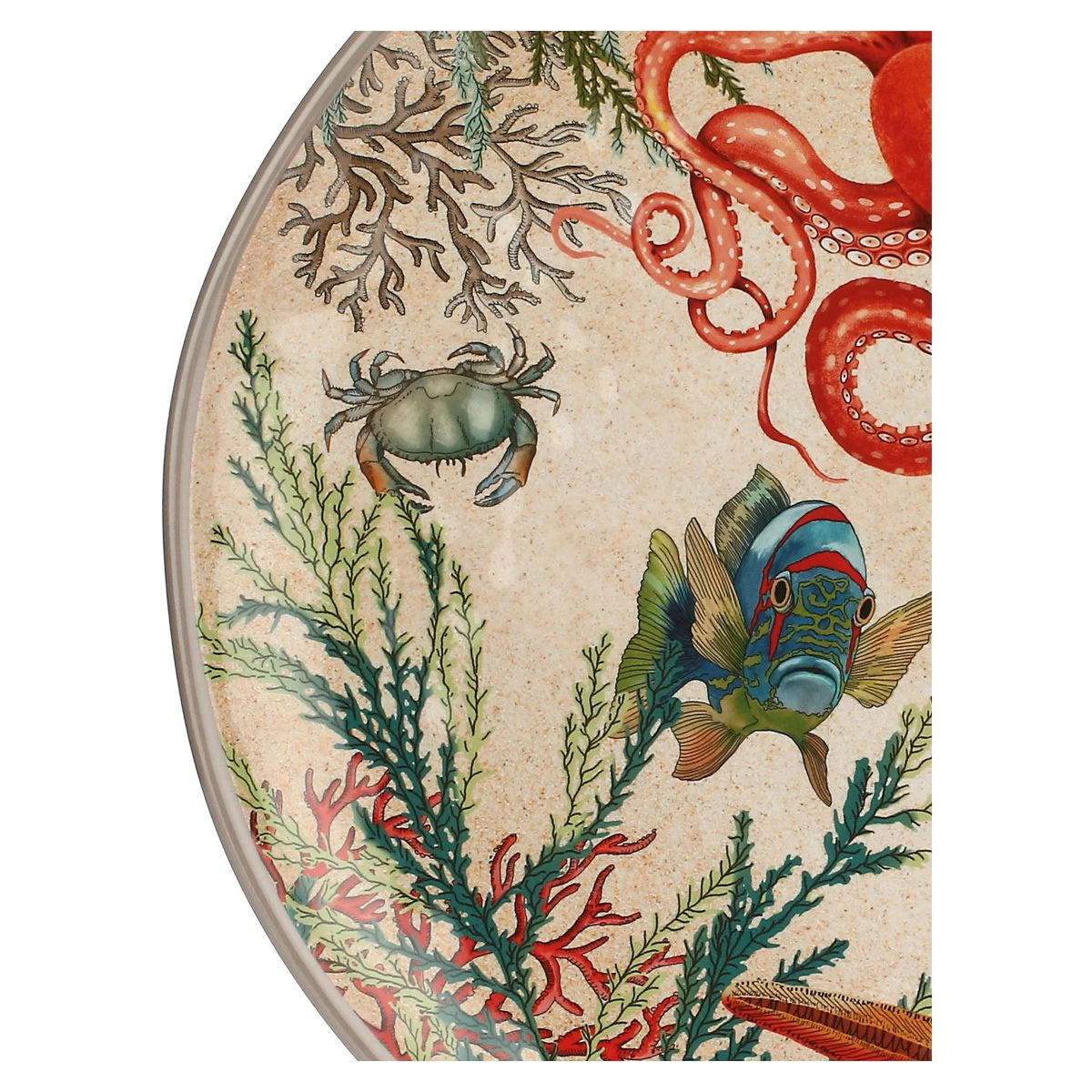 SERVIERTELLER / Pizzateller Ø 42 cm Sea Life - Multicolor, Kunststoff (42/3.5/42cm)