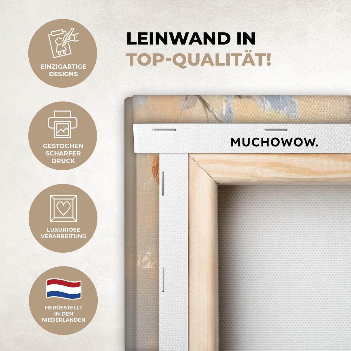 LEINWANDBILD Vögel - Zweig - Winter - Schnee 30x40 cm - Pastellblau, Textil (30/40cm) - MuchoWow