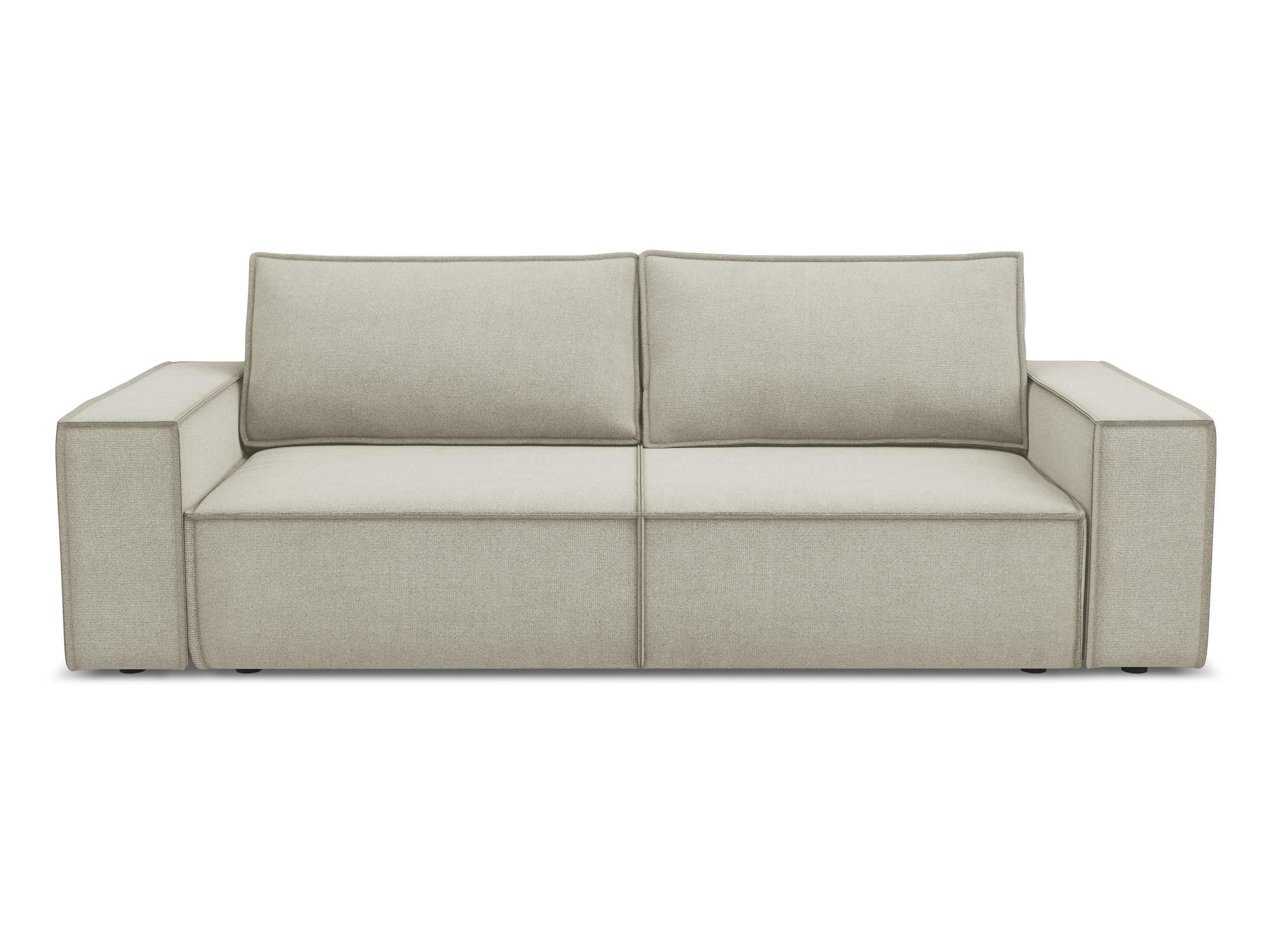3-SITZER SOFA mit Schlaffunktion Strukturstoff Stoff Beige - Beige/Creme, Kunststoff/Textil (255/85/105cm) - Makamii