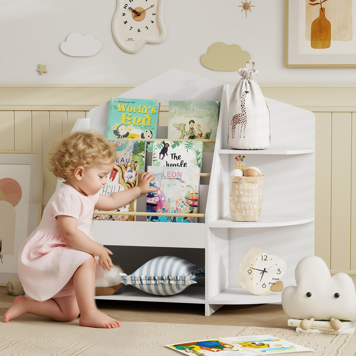 KINDERREGAL DE-09563 7 Regale mit abgerundeten Kanten Weiß - Weiß, Holzwerkstoff (80/79.7/30cm) - ComfortXL