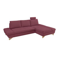 ECKSOFA bordeaux Velours, Wohnzimmer Sofa - Bordeaux, Holz/Textil (284/166cm) - Furn.Design